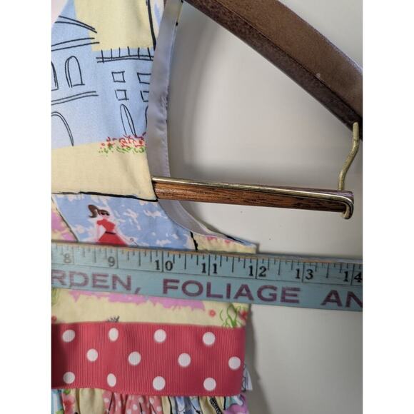 Bonnie Jean Girls Size 6 Yellow PARIS Shopping PRINT Poodle Smocked Dress - Picture 2 of 7